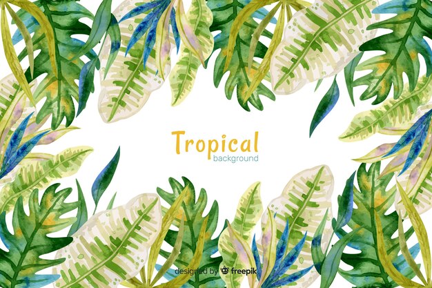 Fondo tropical en acuarela