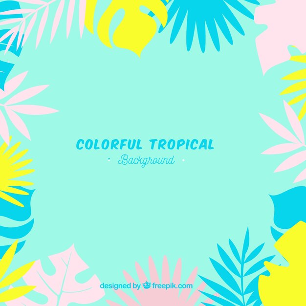 Fondo tropical adorable con diseño plano