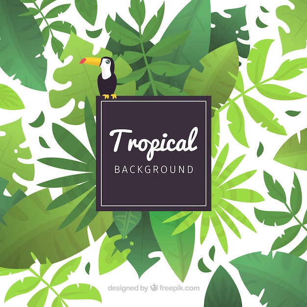 Fondo tropical adorable con diseño plano