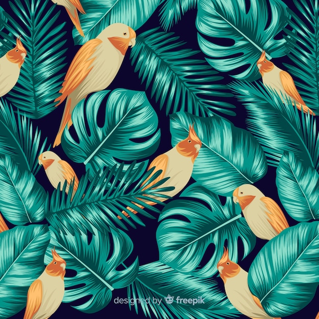 Fondo tropical con animales