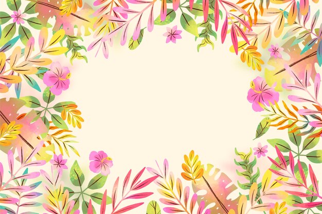 Fondo tropical colorido acuarela