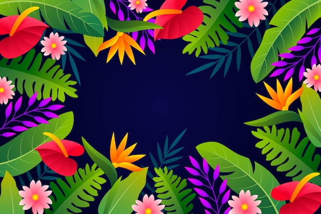 Fondo tropical colorido degradado
