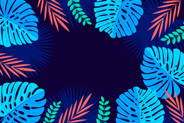 Fondo tropical colorido dibujado a mano