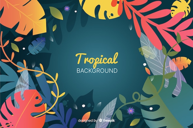 Vector gratuito fondo tropical con degradado