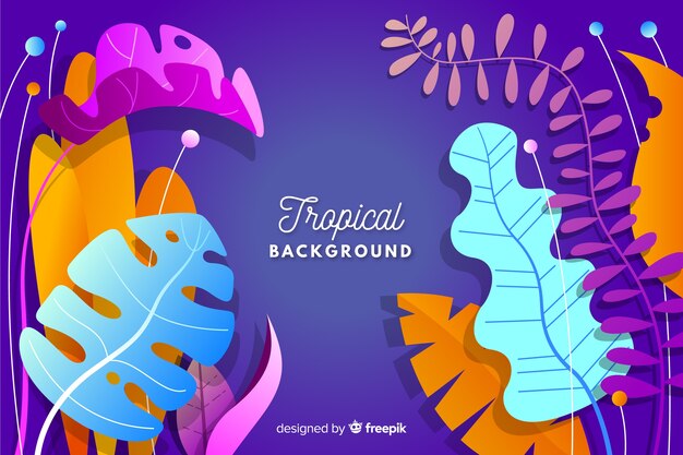 Fondo tropical con degradado