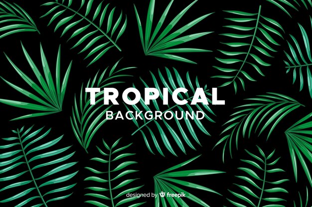 Fondo tropical dibujado a mano