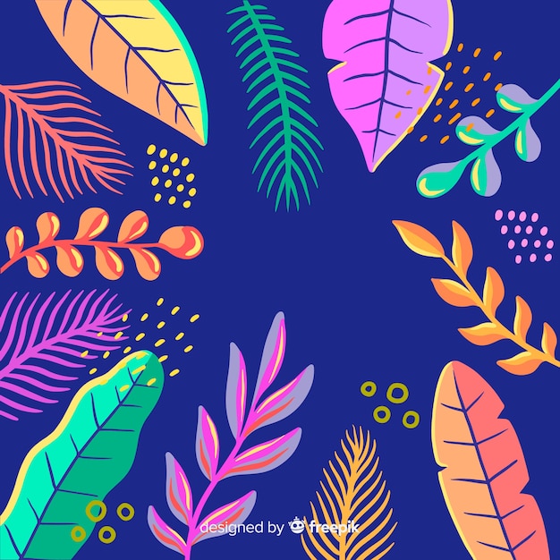 Vector gratuito fondo tropical dibujado a mano