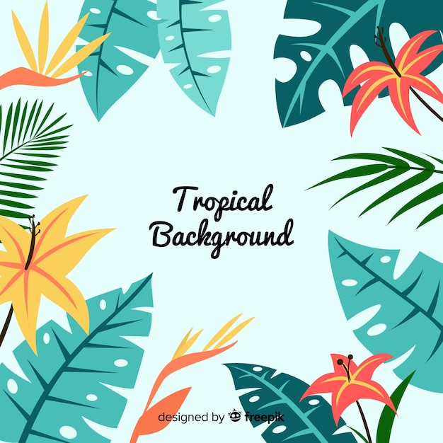 Fondo tropical dibujado a mano