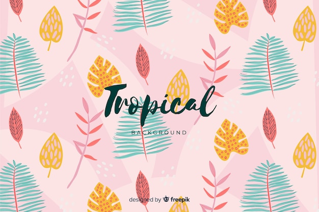 Fondo tropical dibujado a mano