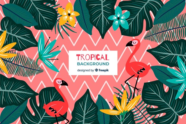 Fondo tropical dibujado a mano