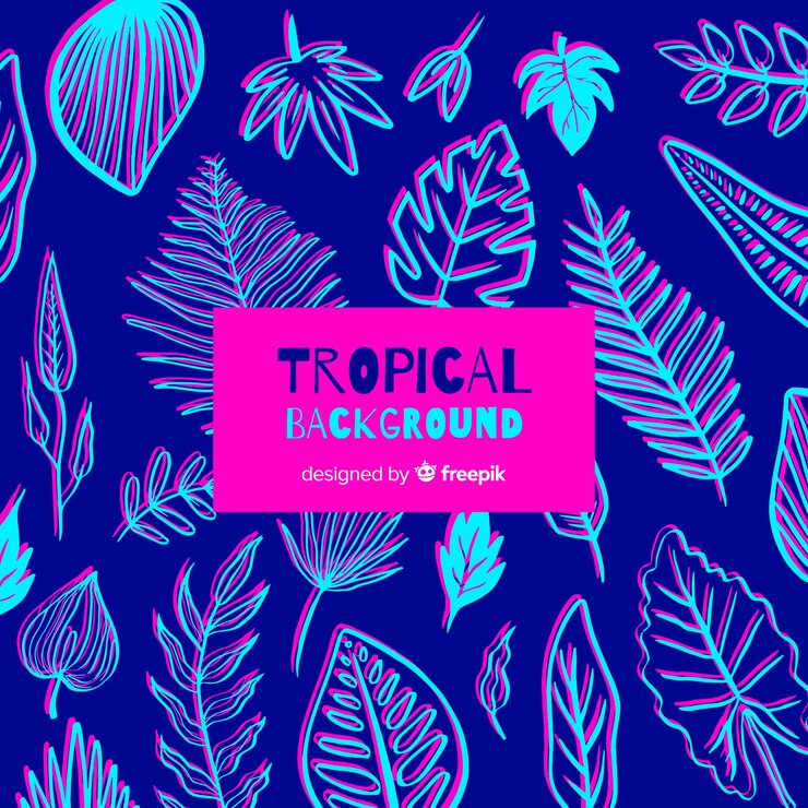 Vector gratuito fondo tropical dibujado a mano