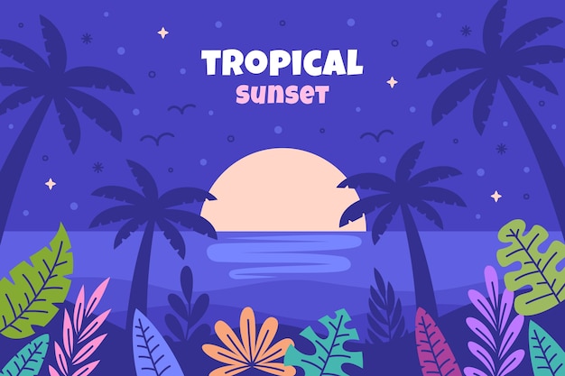 Vector gratuito fondo tropical dibujado a mano