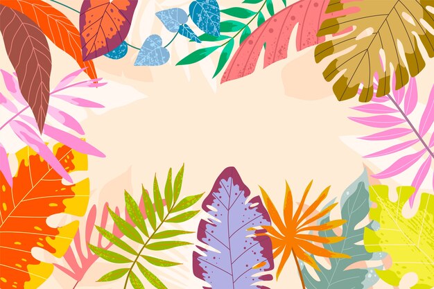 Fondo tropical dibujado a mano