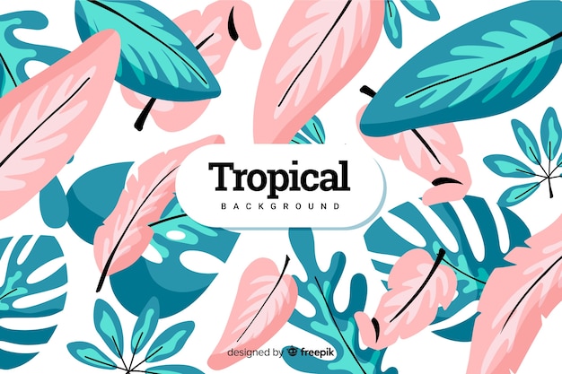 Vector gratuito fondo tropical en diseño plano