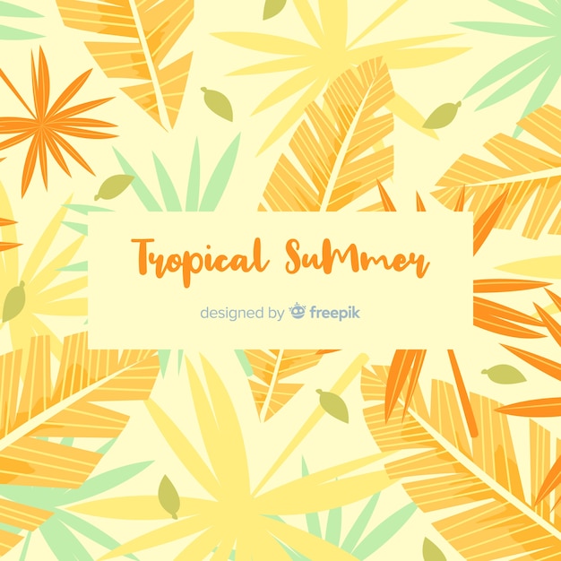 Fondo tropical en diseño plano