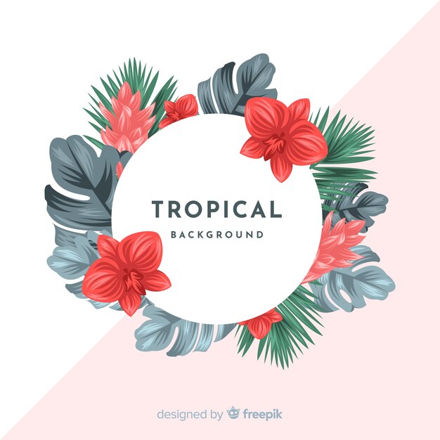 Vector gratuito fondo tropical en diseño plano