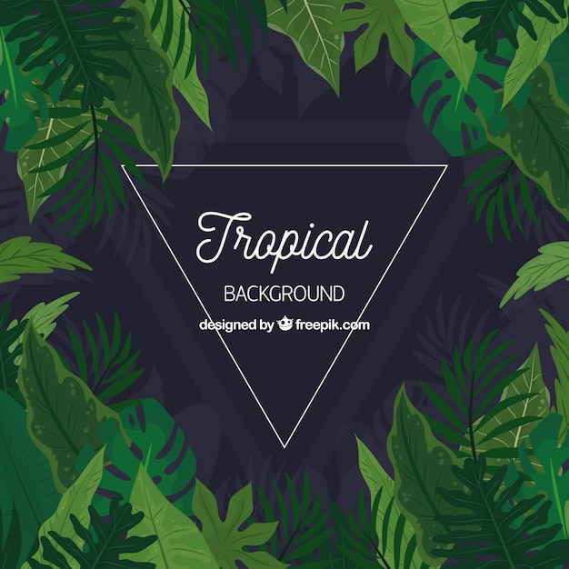 Fondo tropical con hojas diferentes