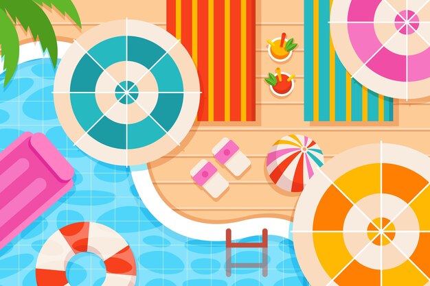 Fondo tropical plano de verano