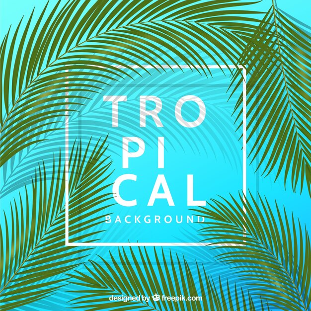 Fondo tropical con plantas realistas