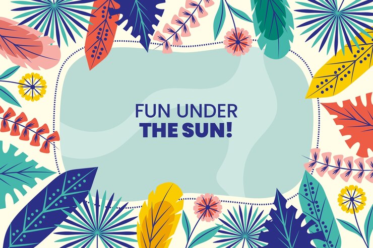 Vector gratuito fondo tropical de verano plano dibujado a mano
