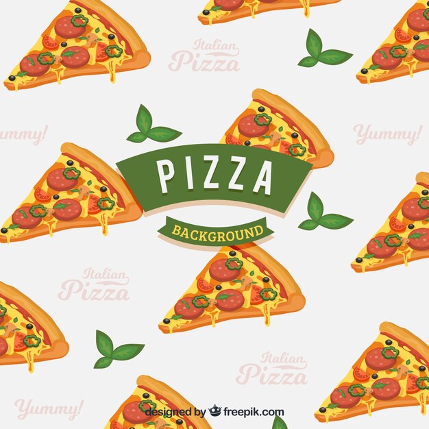 Fondo de trozos de pizza con queso 