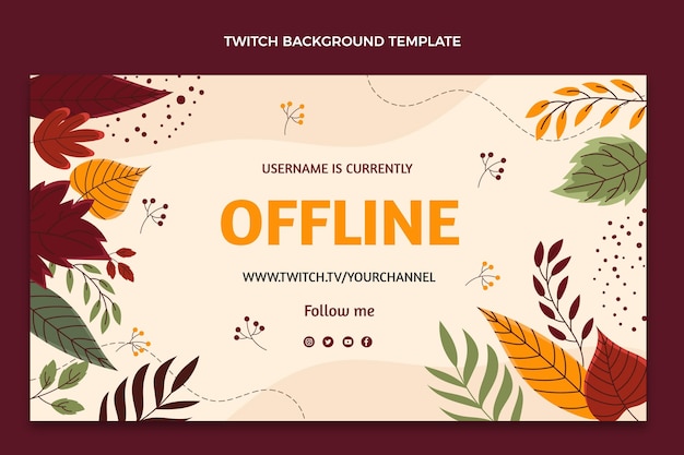 Fondo de twitch de acción de gracias dibujado a mano