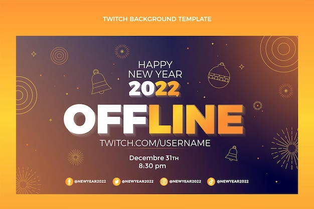 Fondo de twitch de año nuevo degradado