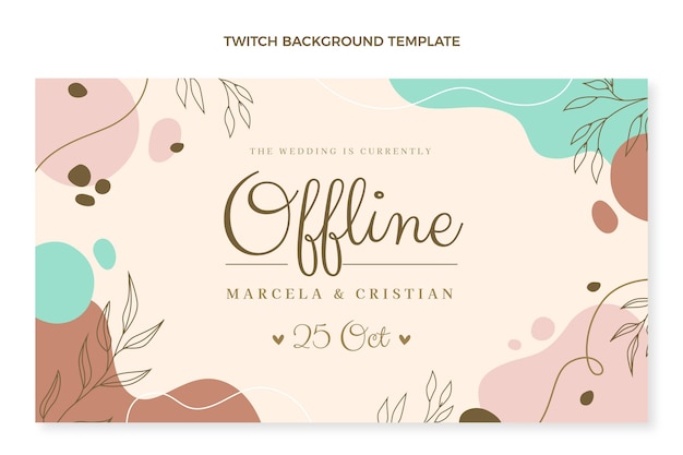 Vector gratuito fondo de twitch de boda dibujado a mano