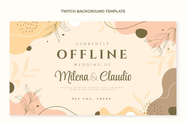 Fondo de twitch de boda dibujado a mano
