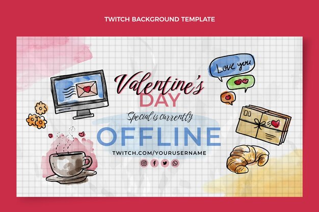Fondo de twitch de carnaval en acuarela