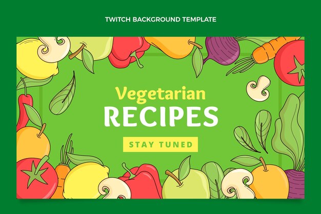 Fondo de twitch de comida dibujada a mano