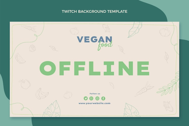 Vector gratuito fondo de twitch de comida dibujada a mano