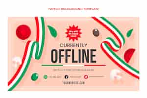 Vector gratuito fondo de twitch de comida italiana plana