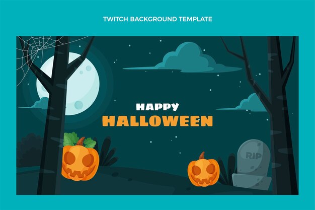Fondo de twitch de halloween de diseño plano