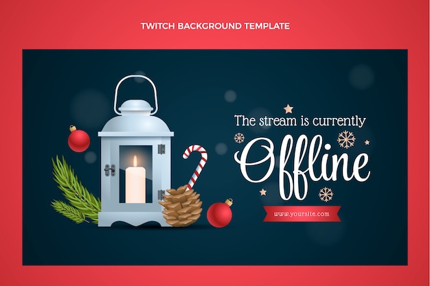 Vector gratuito fondo de twitch de navidad degradado