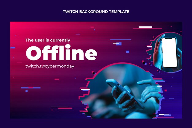 Vector gratuito fondo de twitch realista de cyber monday