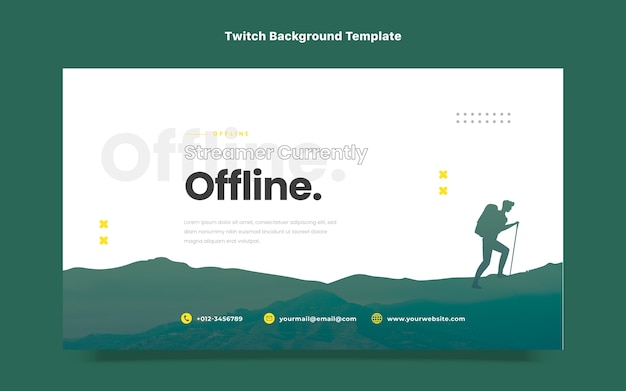 Vector gratuito fondo de twitch de trekking degradado