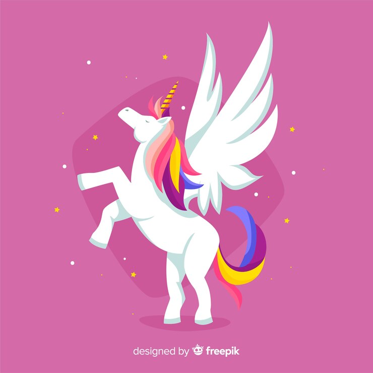 Vector gratuito fondo de unicornio en diseño plano