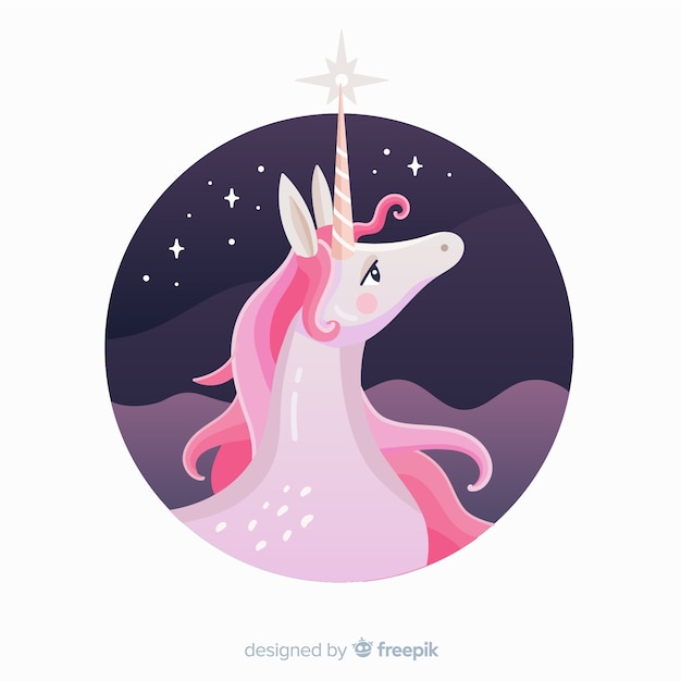 Vector gratuito fondo de unicornio en diseño plano