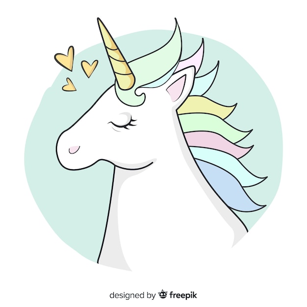 Fondo de unicornios en diseño plano