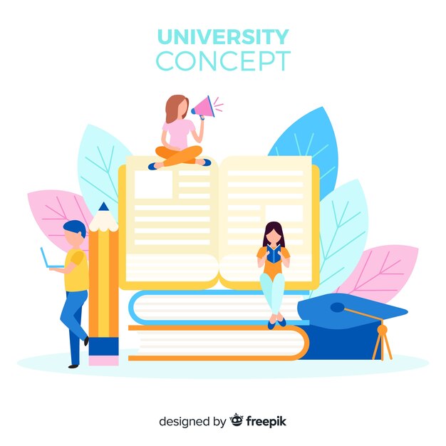 Fondo de universidad en diseño plano
