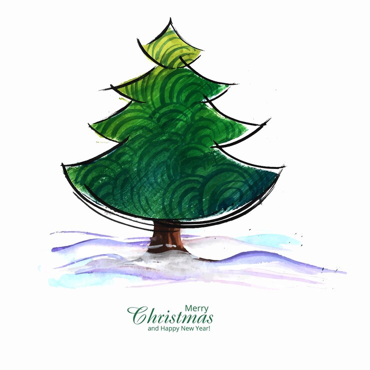 Vector gratuito fondo de vacaciones de tarjeta de árbol de navidad