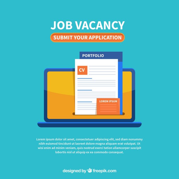 Fondo de vacante de trabajo en estilo plano