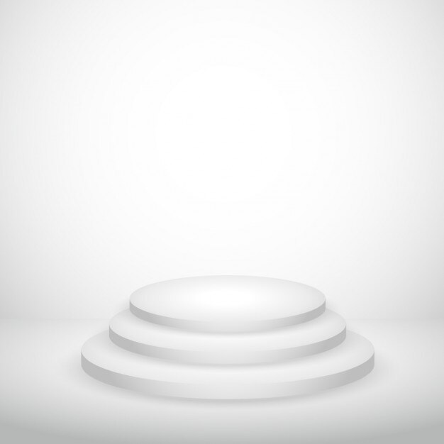 Vector gratuito fondo vacío blanco con podio