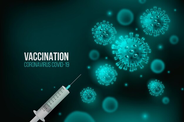 Fondo de vacunación coronavirus bacterias azules