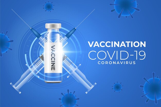 Fondo de vacunación de coronavirus con jeringa.