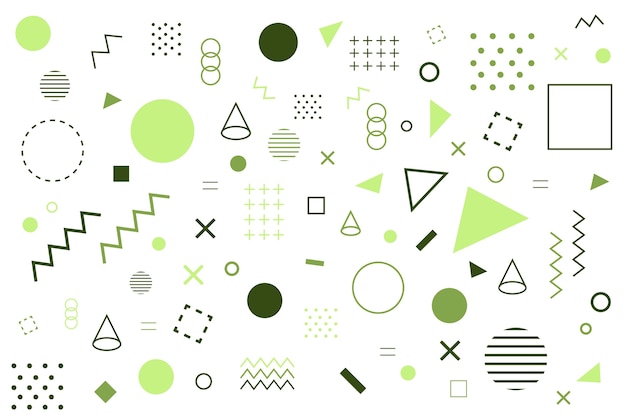 Fondo de varias formas geométricas verdes