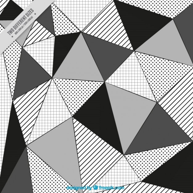 Vector gratuito fondo de variedad de triángulos negros y blancos