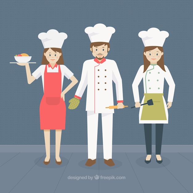 Fondo con varios cocineros