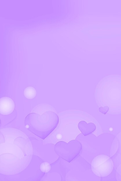 Fondo de vector corazón burbuja patrón púrpura